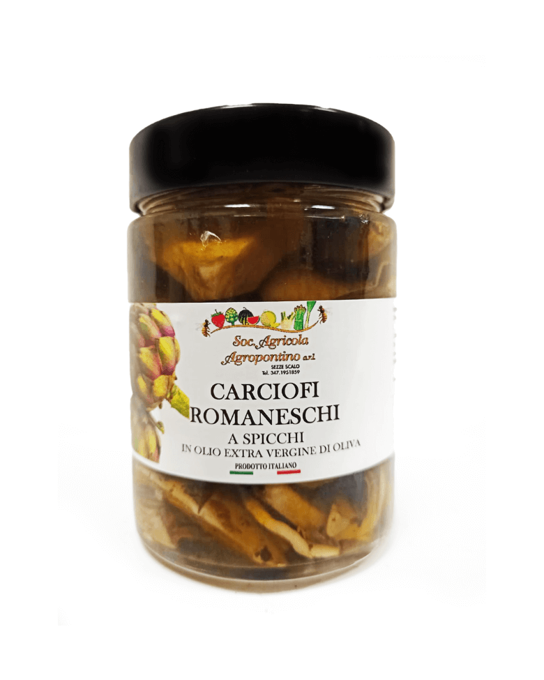 Barattolo di carciofi romaneschi a spicchi in olio extra vergine d'oliva