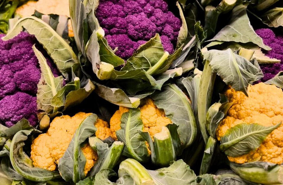 cavolfiori viola e cavolfiori arancioni