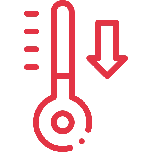 icona termometro temperatura che scende