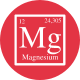 Icona Magnesio su sfondo rosso