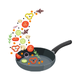 icona padella con verdure cotto