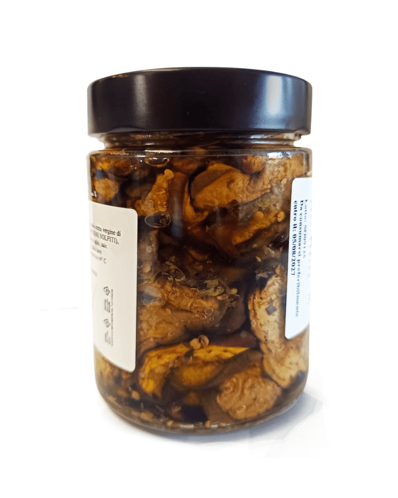 Retro barattolo melanzane grigliate sott'olio