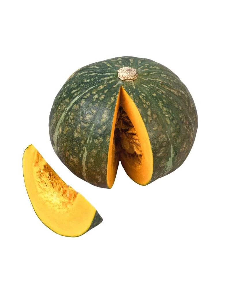 zucca delica interna con una fetta tagliata